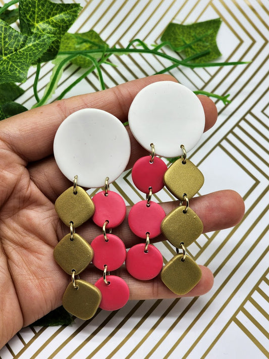 Pink and Gold| Pink and Gold Circle Dangle